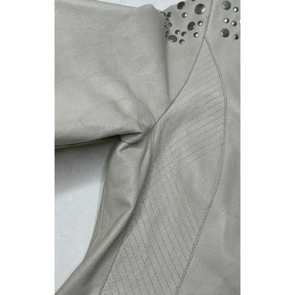 Pamela McCoy Women Medium Genuine Leather Jacket Studded See Pics - Picture 11 of 11